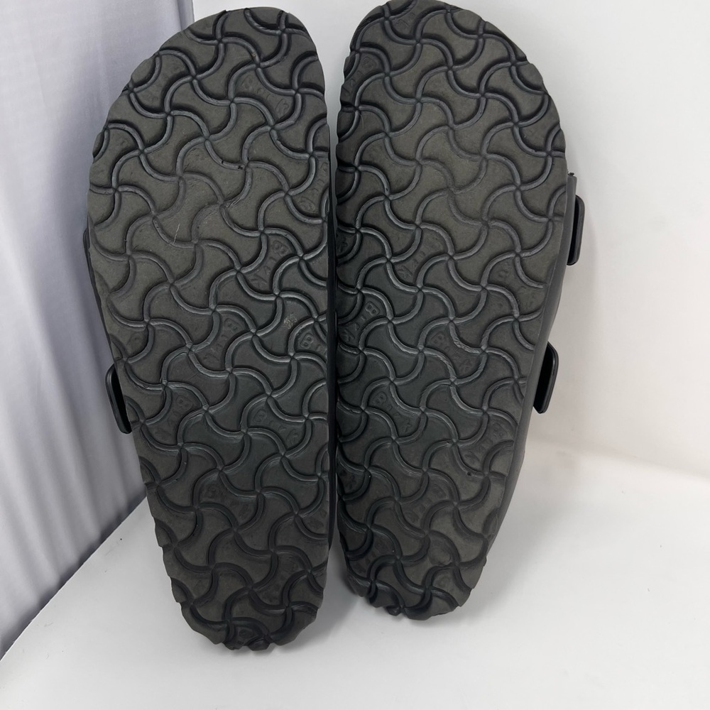 Birkenstock Unisex Arizona Eva Sandals Silver Off Black Dark Gray Color Size 39 - Picture 8 of 12